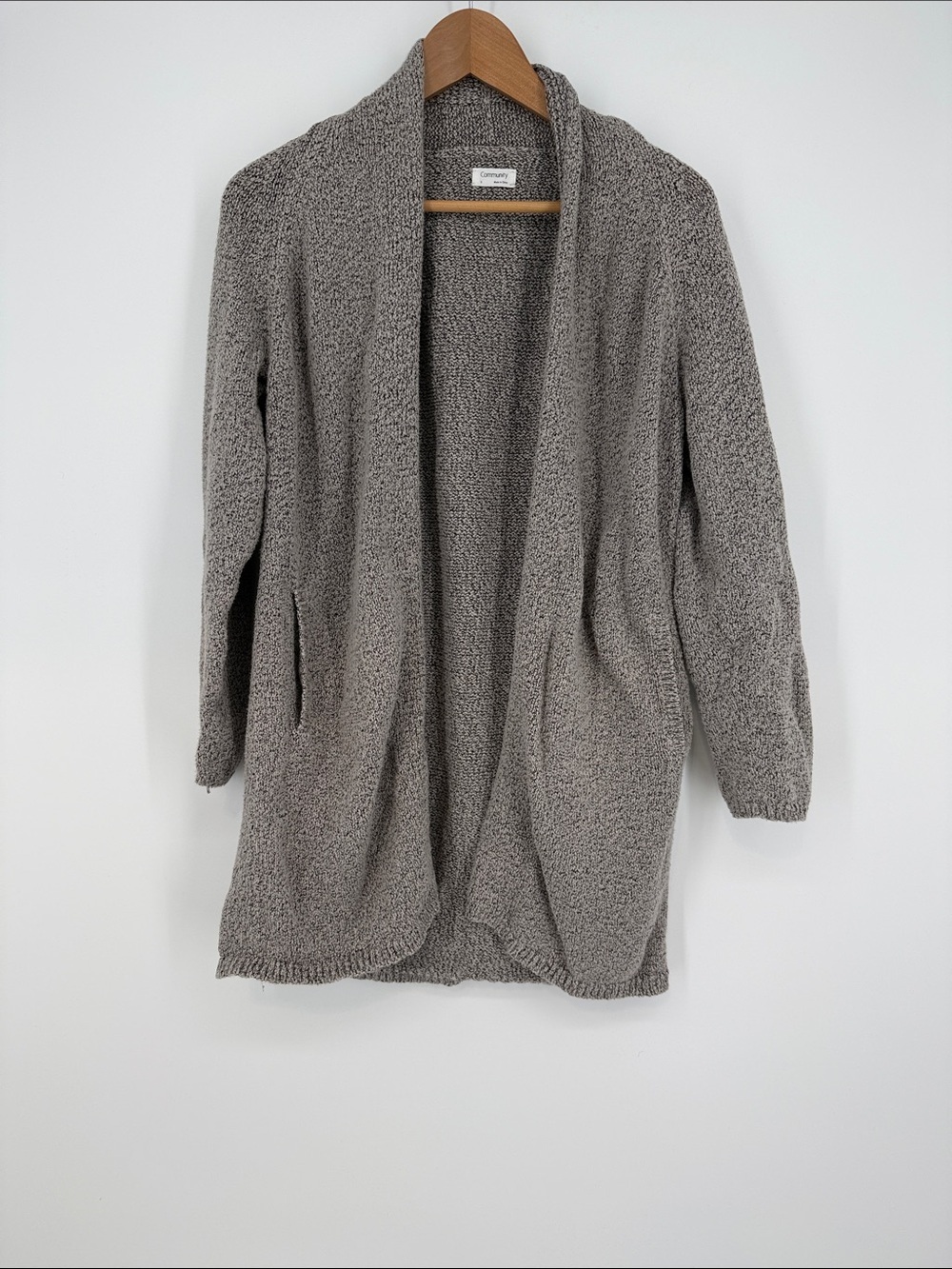 Aritzia Community Cozy Open-Front Women's Sweater Cardigan - Gray